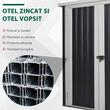 Casuta/magazie/sopron de gradina pentru depozitare unelte, otel si PP, negru, 147x86x134 cm