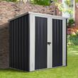Casuta/magazie/sopron de gradina pentru depozitare unelte, otel si PP, negru, 147x86x134 cm