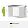 Casuta/magazie/sopron de gradina pentru depozitare unelte, otel si PP, verde, 280x130x172 cm