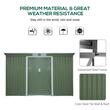 Casuta/magazie/sopron de gradina pentru depozitare unelte, otel si PP, verde, 280x130x172 cm