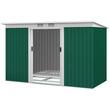 Casuta/magazie/sopron de gradina pentru depozitare unelte, otel, verde, 280x130x172 cm