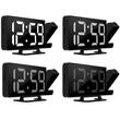 Ceas desteptator, multifunctional, 4 in 1, cu LED, oglinda, negru, 18.5x4x7.5 cm, Izoxis