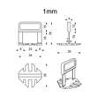 Clema distantier pentru gresie, 100 buc, 1 mm, alb, Beorol
