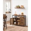 Comoda pal si otel, 8 rafturi, 2 usi, maro rustic, 100x35x81.5 cm