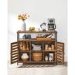 Comoda pal si otel, 8 rafturi, 2 usi, maro rustic, 100x35x81.5 cm