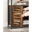 Comoda pal si otel, 8 rafturi, 2 usi, maro rustic, 100x35x81.5 cm