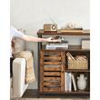 Comoda pal si otel, 8 rafturi, 2 usi, maro rustic, 100x35x81.5 cm