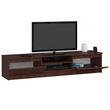 Comoda pentru TV, placa laminata, 4 rafturi, stejar Wenge, 160x40x33.4 cm