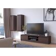 Comoda pentru TV, placa laminata, 4 rafturi, stejar Wenge, 160x40x33.4 cm