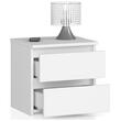 Comoda, placa laminata, 2 sertare, alb, 40x35x40 cm