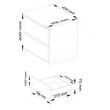 Comoda, placa laminata, 2 sertare, alb, 40x35x40 cm