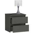 Comoda, placa laminata, 2 sertare, gri grafit, 40x35x40 cm