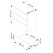 Comoda, placa laminata, 3 sertare, gri si alb, 60x35x57 cm