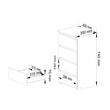 Comoda, placa laminata, 4 sertare, gri si alb, 40x35x74 cm