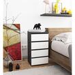 Comoda, placa laminata, 4 sertare, gri si alb, 40x35x74 cm