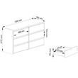 Comoda, placa laminata, 6 sertare, alb, 100x35x57 cm