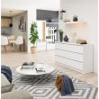 Comoda, placa laminata, 6 sertare, alb, 138x40x77 cm 