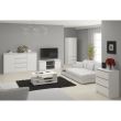 Comoda, placa laminata, 8 sertare, alb, 120x40x99 cm 