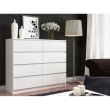 Comoda, placa laminata, 8 sertare, alb, 120x40x99 cm 