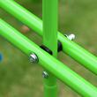 Complex de joaca, 2 leagane individuale si leagan dublu, verde si albastru, 280x140x178 cm