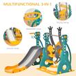 Complex de joaca pentru copii 18 luni-3 ani, 2 in 1, cu leagan, cos baschet si tobogan, multicolor, 152x149x107 cm