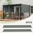 Copertina/acoperis de rezerva pentru pergola gradina, impermeabila, cu curele, gri inchis, 488x122 cm
