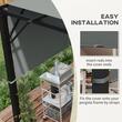 Copertina/acoperis de rezerva pentru pergola gradina, impermeabila, cu curele, gri inchis, 488x122 cm