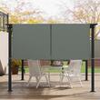 Copertina/acoperis de rezerva pentru pergola gradina, impermeabila, cu curele, gri inchis, 488x122 cm