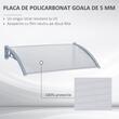 Copertina marchiza, PVC si aluminiu, gri, 140x70x21 cm