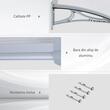 Copertina marchiza, PVC si aluminiu, gri, 140x70x21 cm