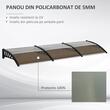 Copertina marchiza, policarbonat si aluminiu, maro, 300x96x27 cm