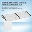 Copertina marchiza, policarbonat si aluminiu, transparent, 195x75x23 cm