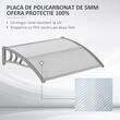 Copertina marchiza, policarbonat, transparent, 100x80x23 cm