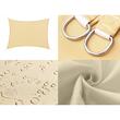 Copertina parasolar, Verk Group, dreptunghiulara, cu 4 sfori, inele metalice, crem, 4x3 m