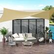 Copertina parasolar, dreptunghiulara, HDPE, cu accesorii fixare, inele metalice, bej, 4x3 m
