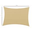 Copertina parasolar, dreptunghiulara, HDPE, cu accesorii fixare, inele metalice, bej, 4x3 m