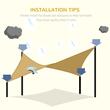 Copertina parasolar, dreptunghiulara, HDPE, cu accesorii fixare, inele metalice, bej, 4x3 m