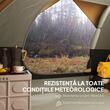 Cort camping, 2-3 persoane, impermeabil, cu geanta, gri si portocaliu, 205x275x135 cm