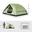 Cort camping, 2-3 persoane, impermeabil, cu geanta, verde, 205x275x135 cm