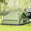 Cort camping, 2-3 persoane, impermeabil, cu geanta, verde, 205x275x135 cm