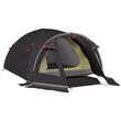 Cort camping, 2-4 persoane, impermeabil, cu vestibul, geanta, negru, 330x190x120 cm