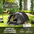 Cort camping, 2-4 persoane, impermeabil, cu vestibul, geanta, negru, 330x190x120 cm