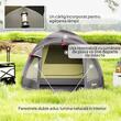 Cort camping, 2-4 persoane, impermeabil, cu vestibul, geanta, negru, 330x190x120 cm