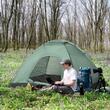 Cort camping, 2 persoane, cu geanta, verde, 206x185x120 cm