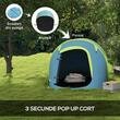 Cort camping, 2 persoane, impermeabil, cu husa, albastru, 245x148x105 cm