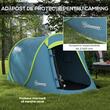 Cort camping, 2 persoane, impermeabil, cu husa, albastru, 245x148x105 cm