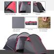 Cort camping, 2 persoane, impermeabil, cu vestibul, gri, 426x206x154 cm