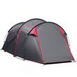 Cort camping, 2 persoane, impermeabil, cu vestibul, gri, 426x206x154 cm