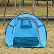 Cort camping, 2 persoane, impermeabil, tip igloo, cu husa, albastru deschis, 286x209x122 cm