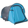 Cort camping, 2 persoane, impermeabil, tip igloo, cu husa, albastru deschis, 286x209x122 cm